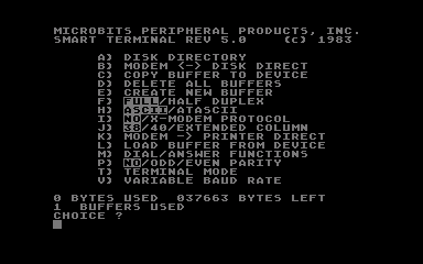 Smart Terminal atari screenshot